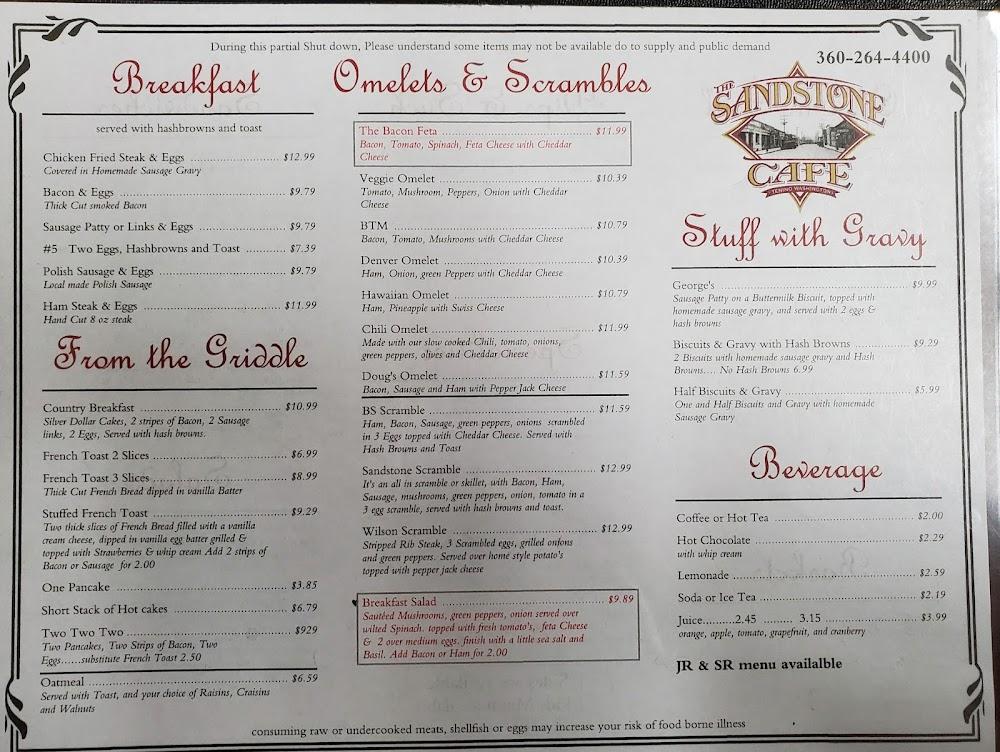 The Sandstone Cafe & Quarry Bar Ham Steak and Eggs